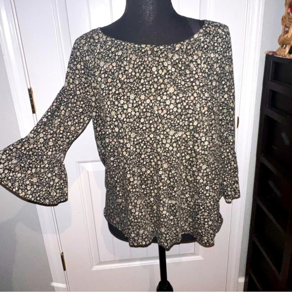 Michael Kors - Size Medium - Black/Brown Flower 55% Cotton 45% Modal
